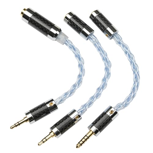 3.5mm Stereo Male to 4.4mm Balanced Female Adapter Cable/Silver-Plated OFC/Brass Gold-Plated Carbon Fiber Plug (3.5mm Male to 2.5mm Female)