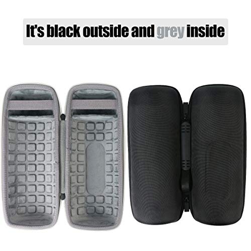 co2CREA Hard Travel Case for JBL Charge 5/4 Speaker, Black+Inside Grey | Portable Travel Bag Replacement with Custom Molded Interior and Handle, Shockproof EVA Shell and Soft Lining - color: Ouside Black and Inside Grey