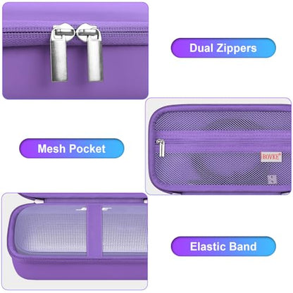 BOVKE Hard Travel Speaker Case for Bose New SoundLink Flex Speaker (2nd Gen) / Bose SoundLink Flex Bluetooth Portable Speaker, Extra Mesh Pocket for Bose Charger, Cables, Purple (W/Shoulder Strap) - color: Purple 2