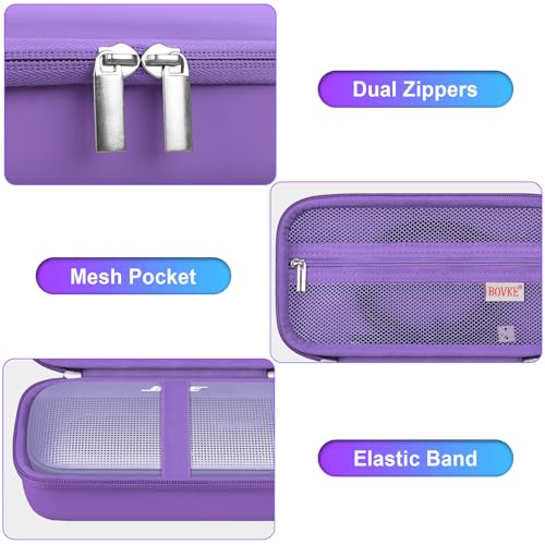BOVKE Hard Travel Speaker Case for Bose New SoundLink Flex Speaker (2nd Gen) / Bose SoundLink Flex Bluetooth Portable Speaker, Extra Mesh Pocket for Bose Charger, Cables, Purple (W/Shoulder Strap) - color: Purple 2
