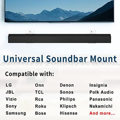 notiela Universal Soundbar Mount Wall Mount Shelf for Samsung, Onn, Sony, JBL, Vizio, Nakamichi, LG, Roku and Most of Sound Bars Mount Mounting Bracket Under TV, White - color: White, size: One Pack