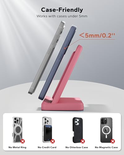 Wireless 3 in 1 Charging Station for Samsung, Phone and Watch Charger for Galaxy S25 Ultra/S24/S23/Z Fold, Wireless Charging Dock for Samsung Watch Galaxy 8/7/6/5, Galaxy Buds 3/2/Pro - color: Pink