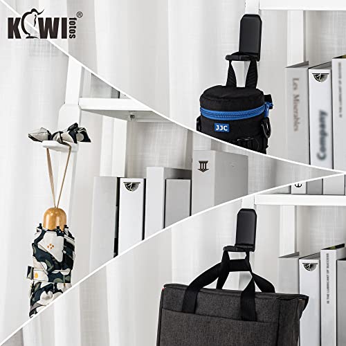 KIWIFOTOS 2 Pack Adhesive Desk Headphone Hanger, PC Gaming Headset Holder Stand, Adhesive Holder Mount for Wall, Foldable Headphones Hook Mount Under Desk - White,Two Pack - color: 2PC Adhesive White