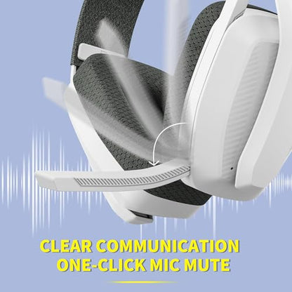 BINNUNE 2.4GHz Wireless Gaming Headset with Mic for PS5, PS4, PC, Mac, PlayStation 4 5, Bluetooth Gaming Headset with Flip Microphone,Headphones for Laptop Computer (Gray)
