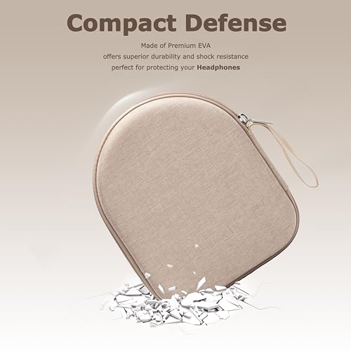 Ginsco Case Compatible with JBL Tune 510BT/520BT/500BT with Sony WH-CH520/510, Ultra-Slim Hard Shell Headphone Case for On Ear Headphones (Beige) - color: Beige