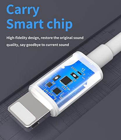 Lightning to 3.5mm Headphone Jack Adapter MFi Certified AUX Audio Converter Cable Earphone Splitter (3 Pack) for Apple for iPhone 14 Plus 13 Mini 12 11 Pro Max X XS XR SE 7 8 for iPad Air Pro Spare