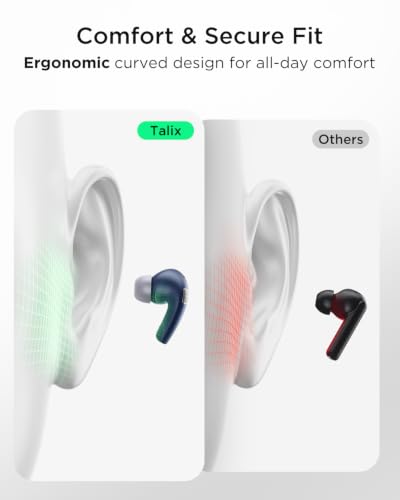 TALIX T30 Noise Cancelling Earbuds with Phone Stand, Punchy Bass, 4-Mic, True Wireless Bluetooth 6.0 in Ear Headphones, 28H Playtime, IPX4 (Blue) - color: Blue