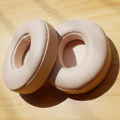 Beats Solo 3 Ear Pads Replacement, BUTIAO Soft Protein Leather Memory Foam Headphone Earpads Ear Cushions Pad for Beats by Dre Solo 3 Wireless & Solo 2 Wireless Over Ear Headsets (Champagne) - color: Champagne