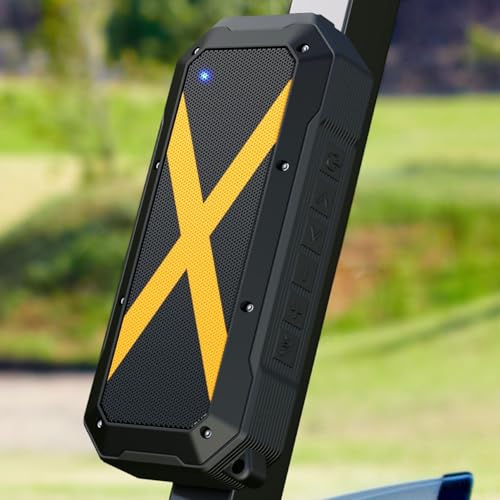 Magnetic Golf Cart Bluetooth Speaker, Portable Wireless Jobsite Speakers | Hands-Free Calls, 30H Battery Stereo Sound, IPX6 Waterproof, TWS, for Golfing, Camping, Outdoor, Yellow - color: Yellow