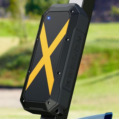 Magnetic Golf Cart Bluetooth Speaker, Portable Wireless Jobsite Speakers | Hands-Free Calls, 30H Battery Stereo Sound, IPX6 Waterproof, TWS, for Golfing, Camping, Outdoor, Yellow - color: Yellow