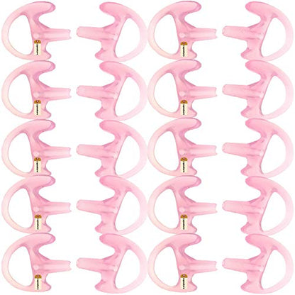 Lsgoodcare Replacement Earmold Earbud (Left and Right Ear) for Two Way Radio Acoustic Coil Tube Earpiece - Open Ear Insert Silicone Earmould Earbuds Pink Large, 10 Pairs, (Large, Pink) - color: Pink, size: large