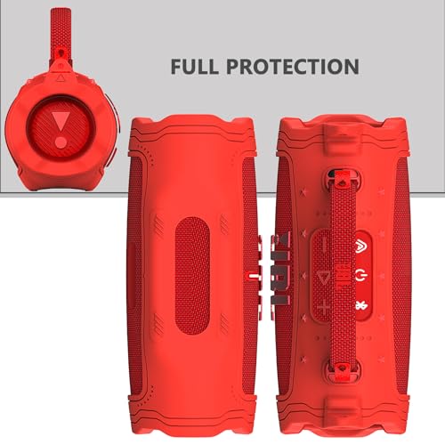 Silicone Cover Case for JBL Charge 6 Portable Bluetooth Speaker - color: Red