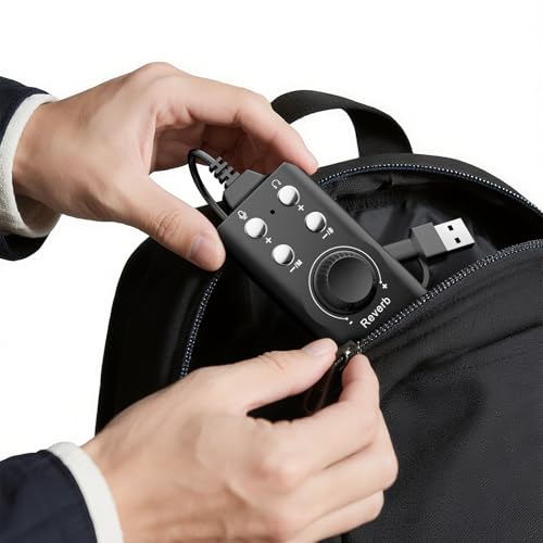 Facmogu Voice Changer with Multi Sound Effects, Portable USB 3.0/ Type-C to 3.5mm Jack Game Voice Changer, Virtual 7.1 Surround Sound Voice Disguiser Device for PS4/ PS5/ Windows、MacOS PC/Laptop/Phone