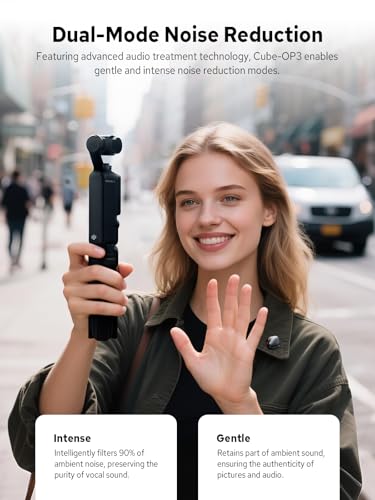 GODOX Cube-OP3 Wireless Lavalier Microphone System | 48kHz 24bit Hi-Res, Noise Reduction, 18W Fast Charge, for DJI Osmo Pocket 3,656ft Range, USB-C TX & RX for Camera Phone PC
