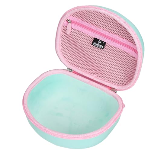 Tourmate Hard Travel Case for Riwbox CT-7 CT-7S / iClever HS01 / FosPower Cat Ear LED Light Kids Wireless Headphones, Protective Carrying Storage Bag (Pink&Green Box for Sale) - color: Pink&Green