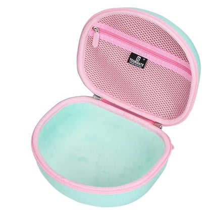 Tourmate Hard Travel Case for Riwbox CT-7 CT-7S / iClever HS01 / FosPower Cat Ear LED Light Kids Wireless Headphones, Protective Carrying Storage Bag (Pink&Green Box for Sale) - color: Pink&Green