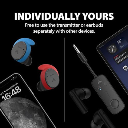 Avantree Sky Ace - Wireless Earbuds with Airplane Adapter | Plug-and-play travel earbuds with flight adapter, noise cancellation, and.