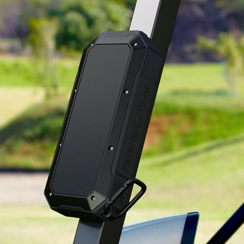 Magnetic Golf Cart Bluetooth Speaker, Portable Jobsite Speakers, Black | Hands-Free Calls, 30H Battery Stereo Sound, IPX6 Waterproof, TWS, for Golfing, Camping, Outdoor - color: Black