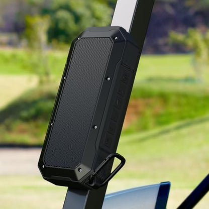 Magnetic Golf Cart Bluetooth Speaker, Portable Jobsite Speakers, Black | Hands-Free Calls, 30H Battery Stereo Sound, IPX6 Waterproof, TWS, for Golfing, Camping, Outdoor - color: Black