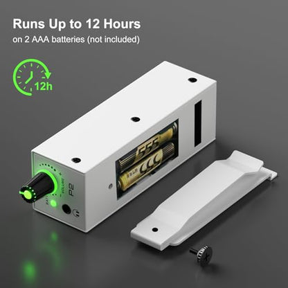 P2 Portable In-Ear Monitor Amplifier Ultra-Compact Personal Headphone Amp with Stereo/Mono Switch,Color Breathing Light,IEM System Headphone Amplifier for Guitar Bass Keyboard Drummers Musicians