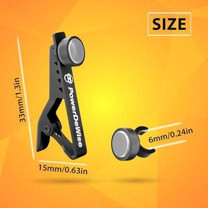 PowerDeWise Magnetic Lavalier Microphone Clip 6mm - Durable Lapel Mic Clip for Professional Use, Secure and Versatile Microphone Clips for Clear Sound