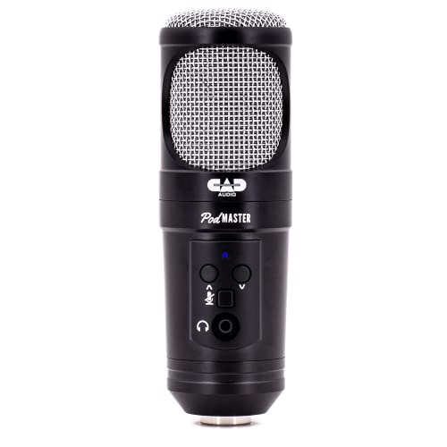 CAD PM1300 PodMaster™ SuperD usb Professional Broadcast / Podcasting Microphone with SuperD VOG Dynamic Capsule, supplied with Broadcast Boom Mic Stand, Black - style: PodMaster SuperD USB