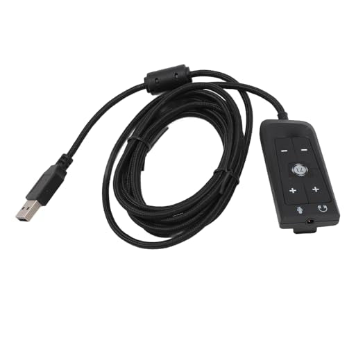 USB Audio Converter, Plug and Play with Microphone Support and Volume Control, Aux Adapter for Gaming PC Laptop Travel Office Use
