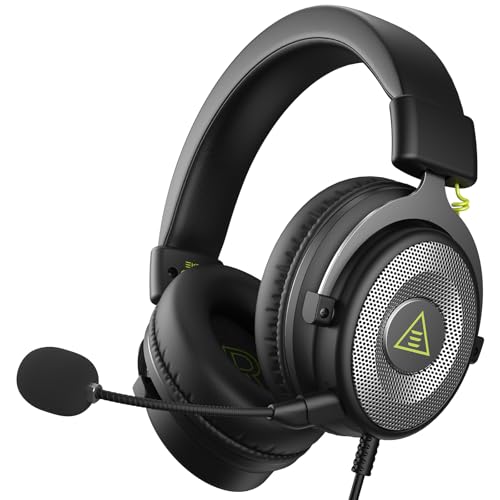 EKSA E900 Gaming Headset with Mic Stereo Headphones for Xbox,PC,PS5 | Detachable Noise Canceling Mic, 3D Surround Sound, Wired Headphone for Gaming, Computer, Laptop, PS4, 3.5MM Jack - color: Black-Sliver