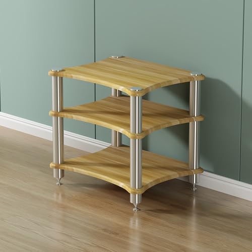 Stereo cabinet,audio rack,av media stand,stereo stand,audio stand,av cabinet,stereo racks and stands,media rack,hifi rack,audio rack cabinet,stereo rack,audio cabinet,audio-video shelving,av rack(3-la - color: 3-layer, size: Wood color