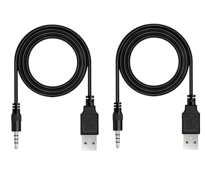 BERLAT USB 2.0 to 3.5mm Audio Cable 2-Pack for MP3 Headphones – Not for TV