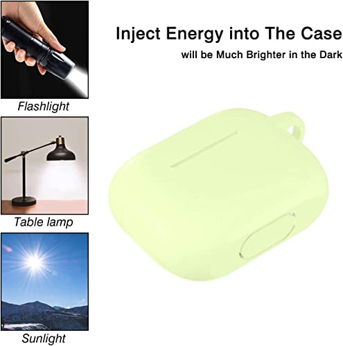 Lerobo for AirPod Pro Case, Silicone Cover with Keychain, Nightglow Green | Glow-in-the-Dark, Scratch & Dust Resistant, Wireless Charging, Compatible with Apple AirPods Pro 2/1 Case Cover for Women Men - color: Nightglow Green