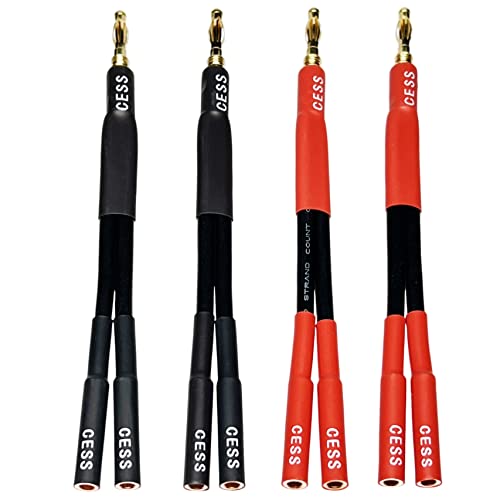 CNCESS CESS-142x4 바나나 플러그 스플리터 5.1cm(2인치) 1아웃 (4팩) - style: 4팩