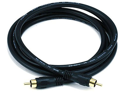 Monoprice 6ft Coaxial Audio/Video RCA Cable M/M RG59U 75ohm (for S/PDIF Digital Coax Subwoofer & Composite Video) (100619) - size: 6 Feet (Pack of 1), style: Cable