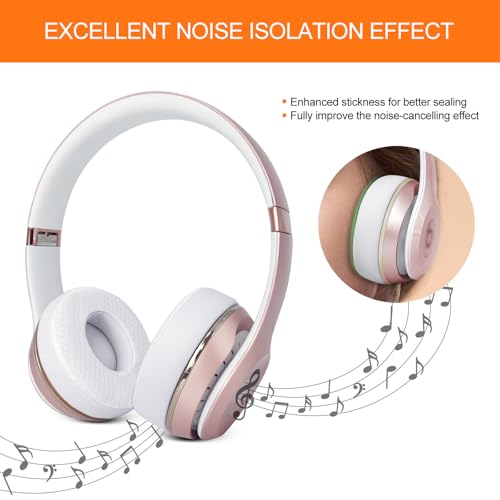 Replacement Ear Pads for Beats Solo 3 - Cooling Earpad Cushions for Solo 2 | Solo On-Ear Headphones Covers with Strong Adhesive Memory Foam (White) - color: White Cooling