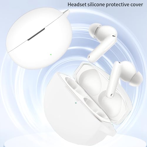 Compatible with OnePlus Buds 4 Case Cover,Shock-Proof,Premium Silicone with Keychain,Lanyard,Cleaning Accessories-White