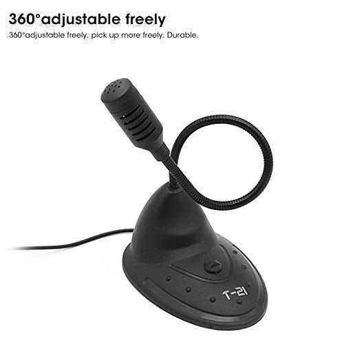 EBTOOLS Desktop Computer Microphone, 360° Adjustable Goose Neck Capacitive Microphone, 3.5MM Round Interface, Suitable for Notebook/Desktop Computers