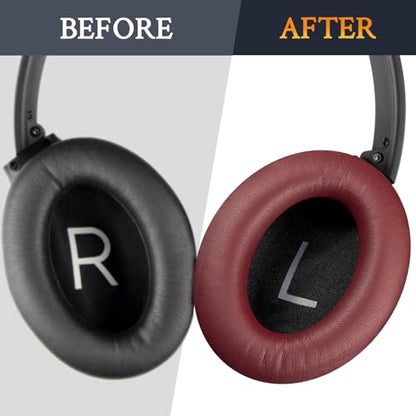SOULWIT Earpads for Bose (QC45/QC SE/QC Wireless) - Burgundy - color: Burgundy