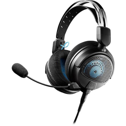 Audio-Technica Consumer ATH-GDL3 Open-Back Over-Ear Gaming Headset with Microphone Bundle with Headphone Accessories (Black)