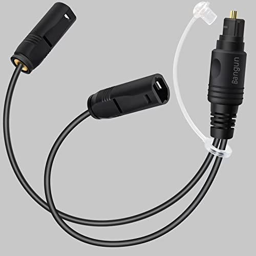 1x2 Digital Audio Splitter, Toslink Digital Fiber Optic Audio Splitter 1 Male Input 2 Female Output (for Home Theatre, Xbox, PS3/PS4) - color: straight plug