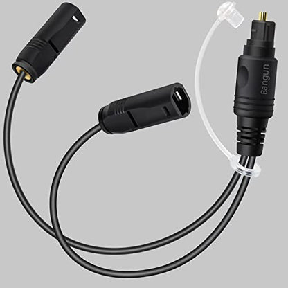1x2 Digital Audio Splitter, Toslink Digital Fiber Optic Audio Splitter 1 Male Input 2 Female Output (for Home Theatre, Xbox, PS3/PS4) - color: straight plug