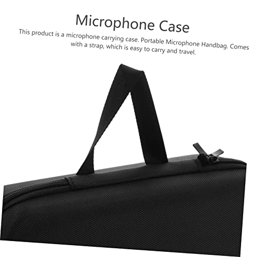 Portable Microphone Bag Protective Case Drop Resistant Small with Mesh Pocket for Mic and Digital Accessories Durable Shockproof Dustproof Carrying Handbag for Travel and Storage