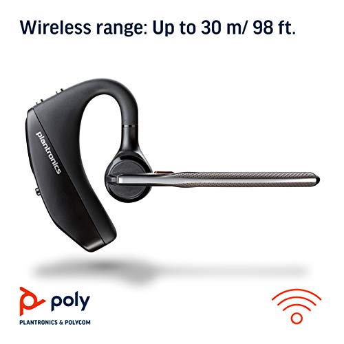 Plantronics - Voyager 5200 UC (Poly) - Bluetooth Single-Ear (Monaural) Headset - Compatible to connect to your PC and/or Mac - Works with Teams, Zoom & more - Noise Canceling