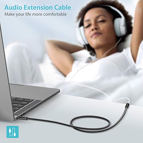 Syncwire 3.5mm Male to Female Stereo Audio Extension Cable [Hi-Fi Sound] [Gold Plated Jack] Nylon-Braided AUX Extension Cord Adapter Compatible with iPhone iPad Smartphone Tablets Media Players, 3FT - size: 3 feet