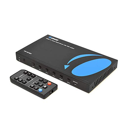 OREI 4x1 Out Quad Screen Multiviewer 1080p 3.5mm/Analog IR Remote HDMI 1.4 | HDMI Multiviewer, HDMI Switcher 4 in 1 Out – 5 Display Modes, VGA Output, LPCM 2.0 Audio, 4.95Gbps Bandwidth - style: 4x1 Multiviewer - 1080p with VGA