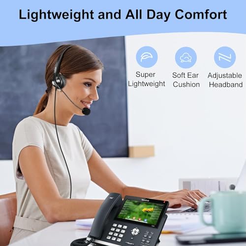 Callez Office Phone Headset for Yealink VoIP Phone T46S T48S T42S T23G T27G