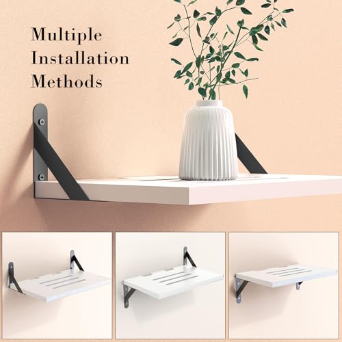 DAWASAPAT Projector Shelf/Modem Shelf/Router Shelf/Cable Box Wall Mount/Router Wall Mount, 15.7" x 9.8"(Lx W) White Projector Holder Stand Accessories with Cable Ties - color: White