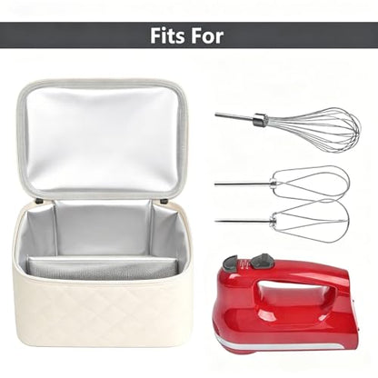 Hand Mixer Storage Case for KitchenAid 5, 6, 7 and 9 Speed Mixers - color: Light Beige