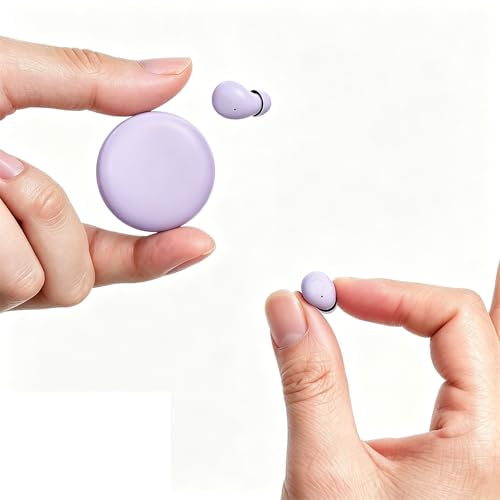 Xmenha Small Mini Invisible Earbuds Wireless Bluetooth for Small Ears Low Profile Tiny Discreet Hidden Sleeping Earbuds for Work Sleep Ear Buds Invisible Headphones Buds Purple - color: Purple