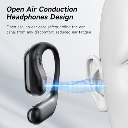 Open Ear Earbuds Wireless Bluetooth 6.1, Bluetooth Earbuds with Earhooks, HiFi Stereo Open Ear Headphones with ENC Mic, IP7 Waterproof Wireless Headphones for Running, Sports, Workout and Business