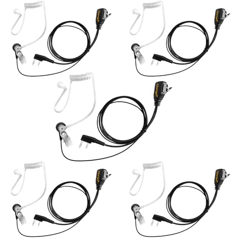Walkie Talkies Earpiece with Mic 2 Pin Acoustic Tube Headset Compatible with, for Retevis RT22 RT68 Pxton Baofeng BF-888S BF-T26 Kenwood BTECH walkie Talkie, Two Way Radio Earpiece - color: KTDG-1